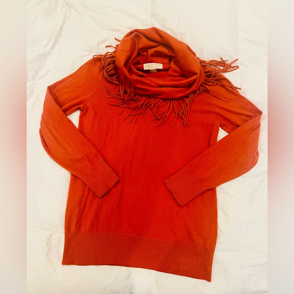 🚨PRICE DROP - Michael Kors Fringe Cowl Neck Sweater (Excellent used condition)